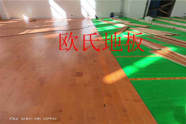 山西省太原市太化蓝月湾小学运动馆木地板项目--进口枫桦木单龙骨结构380㎡